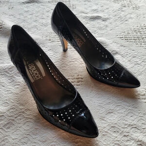Just Capucci- Black, slip on style pointy  toe heel.